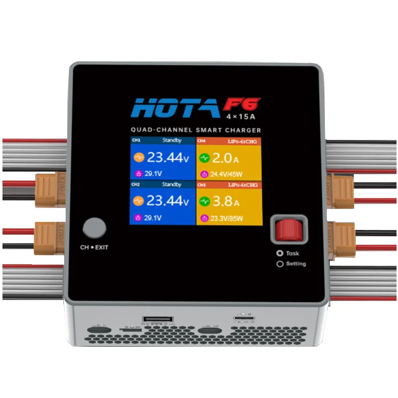 شاحن ذكي متوازن F6 بـ 4 قنوات  - مراجعة Drone Battery Balance Charger وسعره