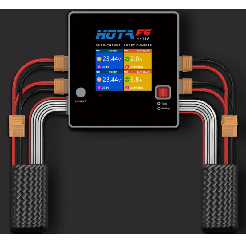 شاحن ذكي متوازن F6 بـ 4 قنوات  - مراجعة Drone Battery Balance Charger وسعره
